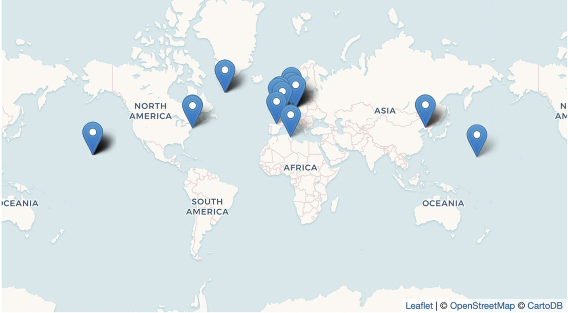 Map showing places references in student writing in _The Owl_